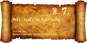 Mátyás Tünde névjegykártya