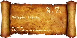 Mátyás Tünde névjegykártya