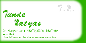 tunde matyas business card